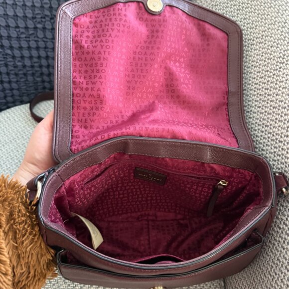 Kate Spade Marsi Hunts Place Burgundy Leather Saddle Bag - Leather and Suede - Picture 6 of 8